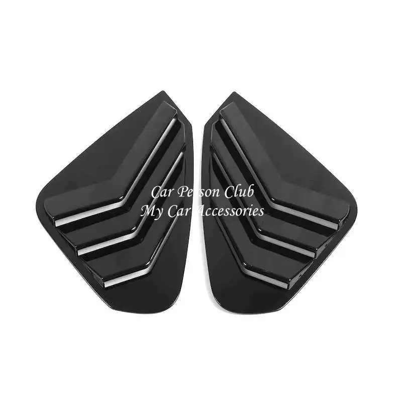 A-Black Glossy 2pcs Карбоновая накладка на заднее стекло, треугольная рамка, Формовочная Наклейка для Toyota RAV4 RAV 4, автомобильные аксессуары - Цвет: A-Black Glossy 2pcs