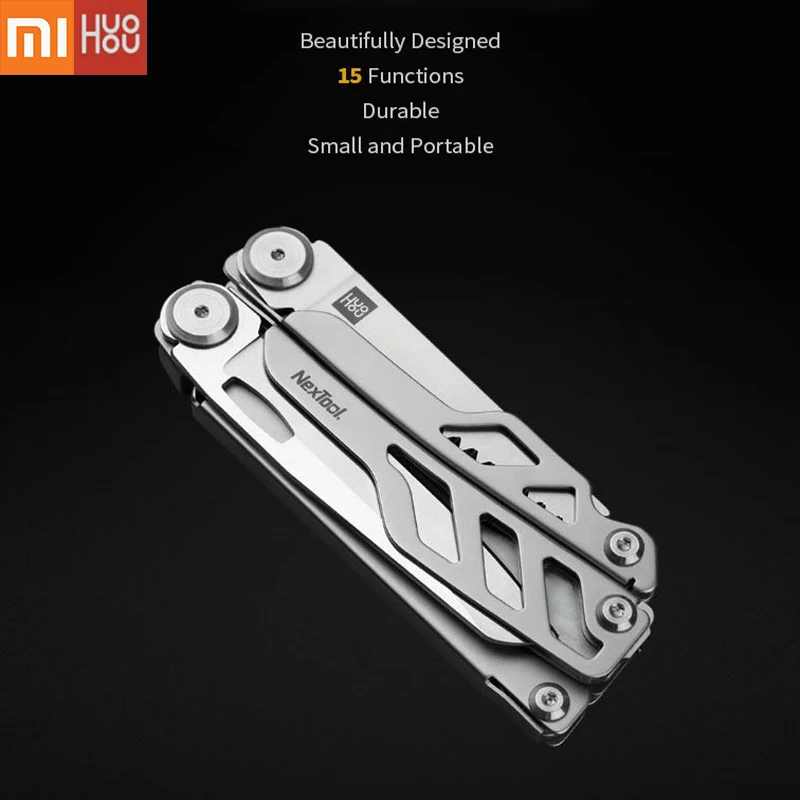 Белый Xiaomi Huohou Многофункциональный складной нож открывалка для бутылок отвертка плоскогубцы ножницы нержавеющая сталь армейская точилка для ножей Инструменты - Цвет: Белый