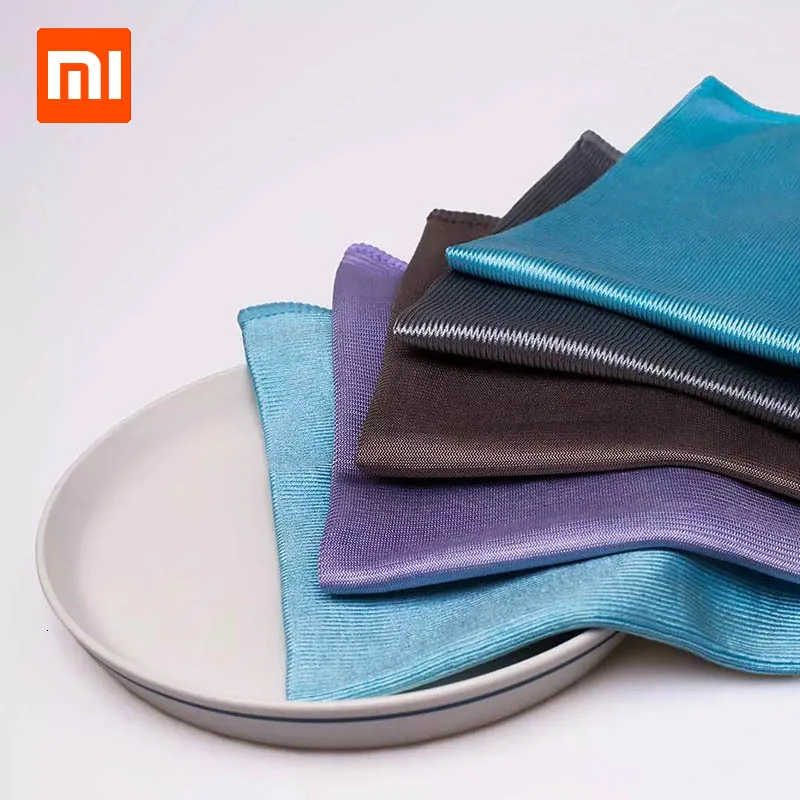 Mijia 5 шт. Xiaomi Jiezhi микрофибра бесшовное полотенце сильное поглощение воды кухонный