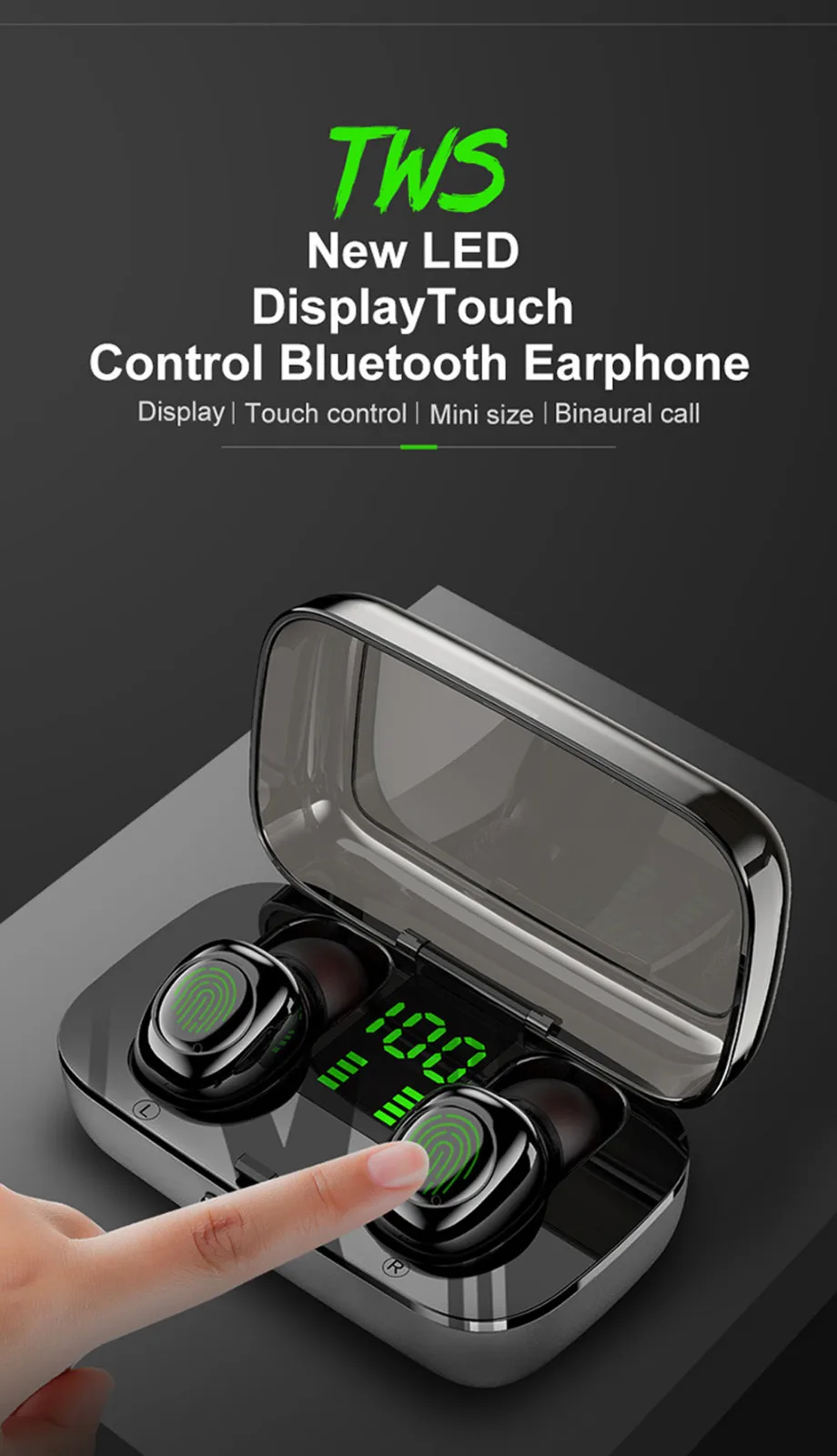 Ouhaobin беспроводные наушники Blutooth BT5.0, беспроводные наушники с микрофоном, светодиодный дисплей, спортивные наушники 6D с объемным звуком