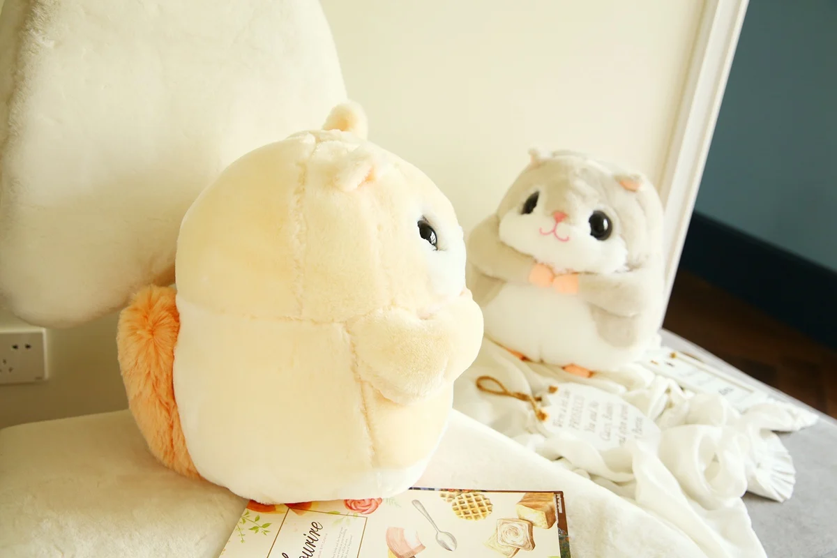 35 см милая белка плюшевые игрушки мягкие чучела животные мышь игрушки Kawaii Плюшевые куклы-хомяки дети девочка подарок на день рождения
