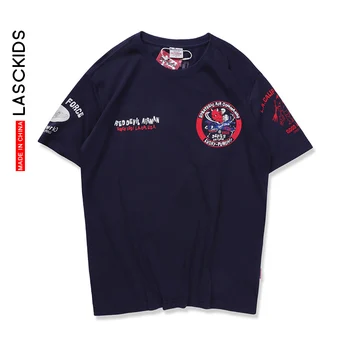 

LASCKIDS Devil Print Oversize T shirt Men Tee Shirt Homme Cotton Harajuku Streetwear Hip Hop Summer Tops KJ202