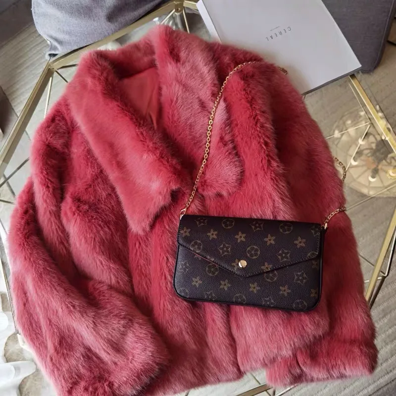 LV fur coat - pink