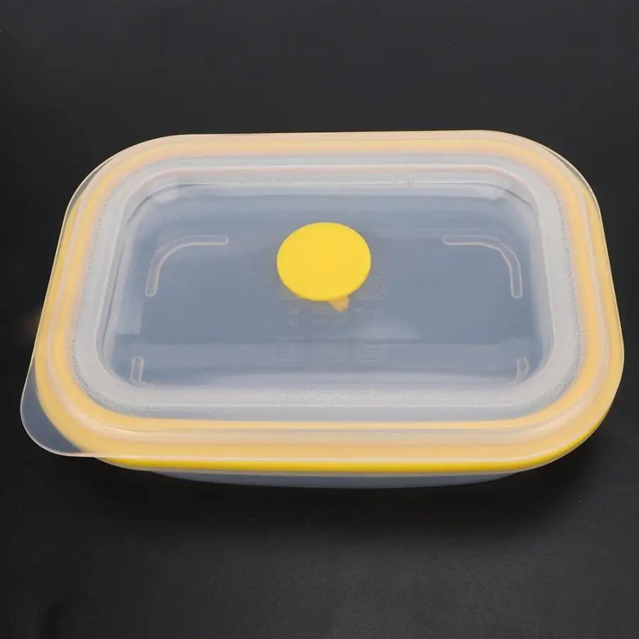 Proof Bento Box Lunch BoxBento BoxLunch Boxes Containers 600ml Rectangular Portable Food Grade Silicone Folding Lunch