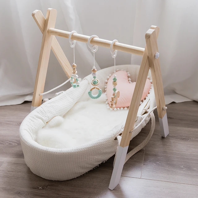 3Pcs/Set Baby Rattles Wooden Beads Pendant Crib Mobile Baby Toys Bed Hanging Decor Handmade Stroller Accessories Infant Products 5