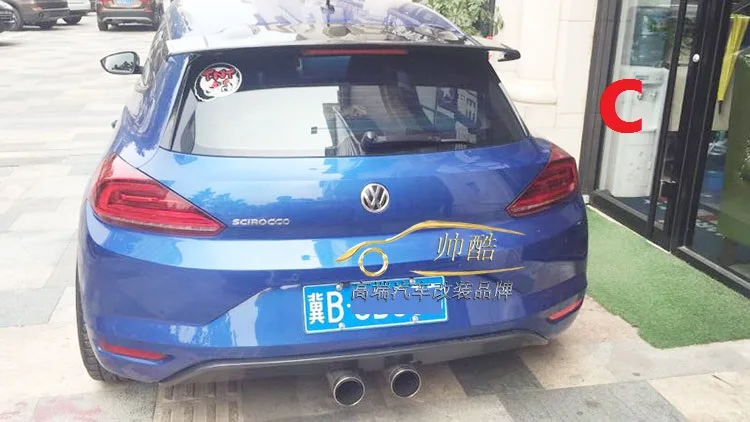 Подходит для Volkswagen 15-17 Scirocco votex модифицированный Карбон волокно заднее крыло с задним спойлером крыло обертывания угол