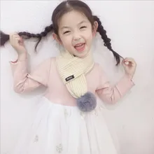 Детские шарфы на осень и зиму, новая обувь для мужчин и женщин; мягкие, теплые, милые, миленькие в японском стиле(«шерсть дикий с меховыми помпонами для прилив шарф 027