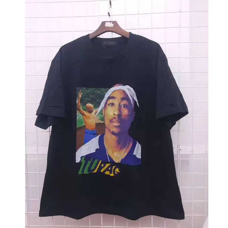 1 Лучшее качество 2pac футболки для мужчин и женщин хип-хоп Уличная одежда хлопок Тупак топ тройники Летний стиль большой 2pac футболка - Цвет: 1