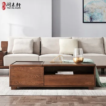 

Solid wood lifting tea table multi-functional tea table table dual-use small family tea table