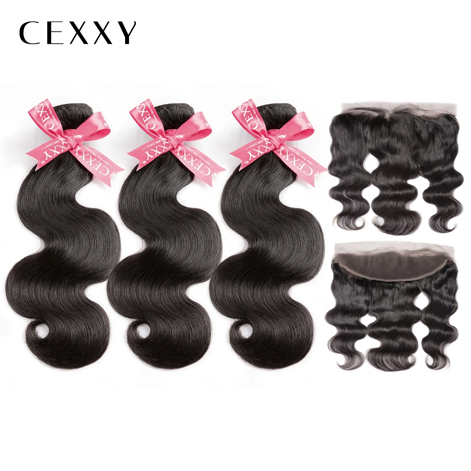[CEXXY] OneCut волосы для тела волна 8-32 дюймов P индийские волосы remy натуральный цвет объемные волнистые пучки с фронтальными прядями человеческих волос