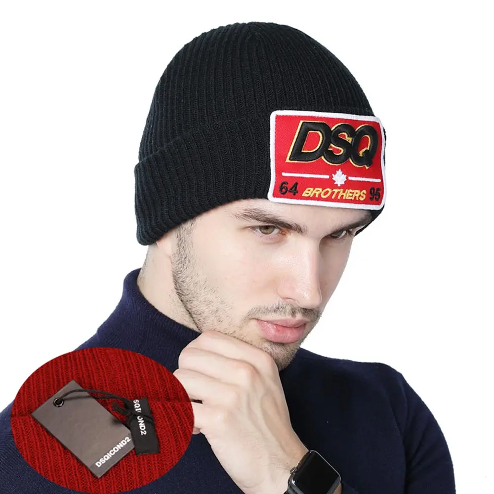 DSQ, мужские шапки, зимние, Skullies, мужские, вязаные шапки, mutsen Keep Gorro; теплый, Lana Czapka Zimowa chlopec Novidades para vender