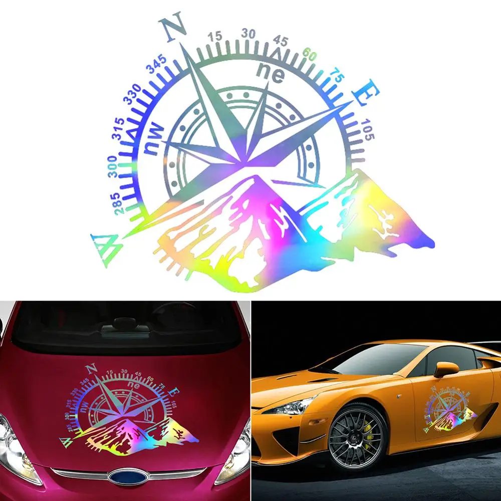 

Compass Car Sticker Funny Vinyl Wrap Car-Styling Decals For Auto Window Motorcycle Decor Cars Accessories