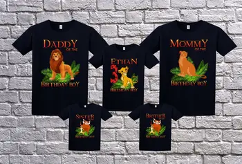 

Lion King Birthday Family Matching T-Shirts Lion King Party Shirt Matching Family Outfits Gift, Customized with Any Name and Age