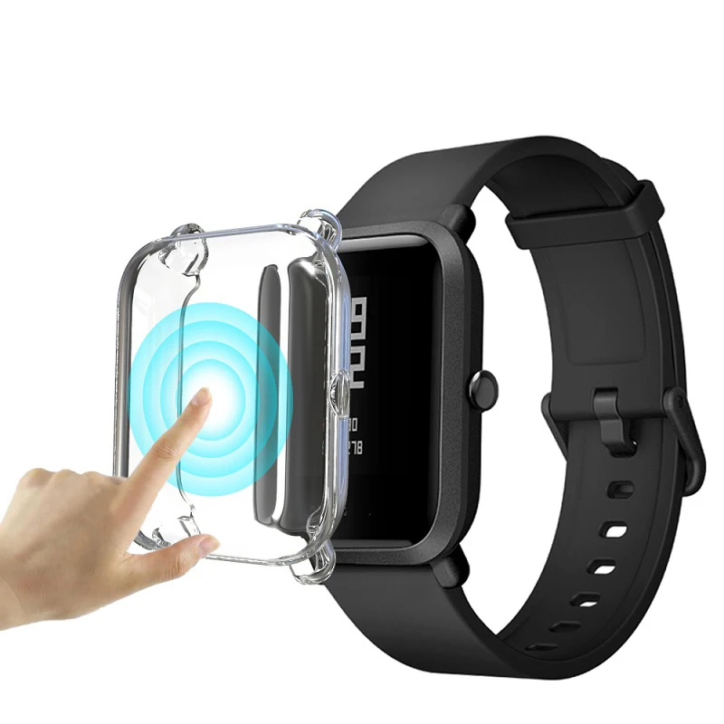 Для Huami Amazfit Bip TPU чехол для смарт часов защитный чехол с защитной пленкой для экрана для Amazfit Bip аксессуары Бампер Покрытие