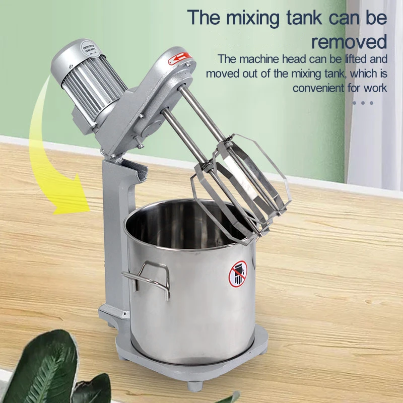 Easy Whisk Egg Beater 15-Liter Dual-Axis Desktop Egg Beater Commercial Electric Cake Mixer Flour Mixer Batter Egg Beater