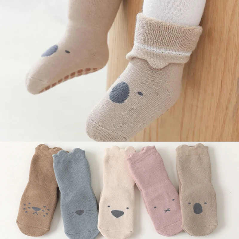 Newborn Baby Floor Socks Anti Slip Socks For Kids Winter Warm Thick ...