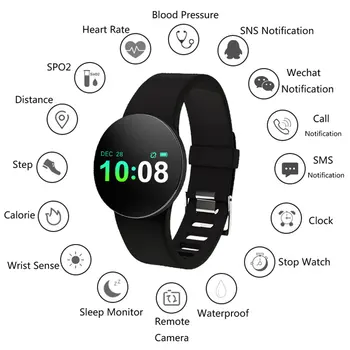 

0.96inch Smart Watch For Men Women Bluetooth Smart Bracelet Band Fitness Tracker Heart Rate Monitor For Android Apple IOS