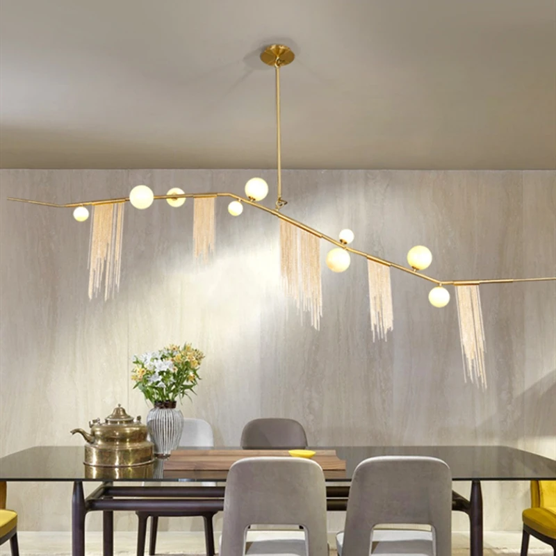 

Minimalism luxury chandelier designer Gold G9 Luminaire Led bubble light Villa Tassel lamp kitchen island Cherry Bomb Chandelier