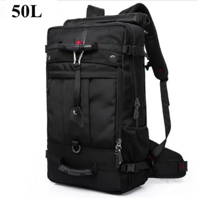 Men military Oxford Travel Backpack40L 50L Travel Backpack Multi Function 17 inch Laptop Camouflage Travel Bag Backpack For Men - Цвет: 50L black