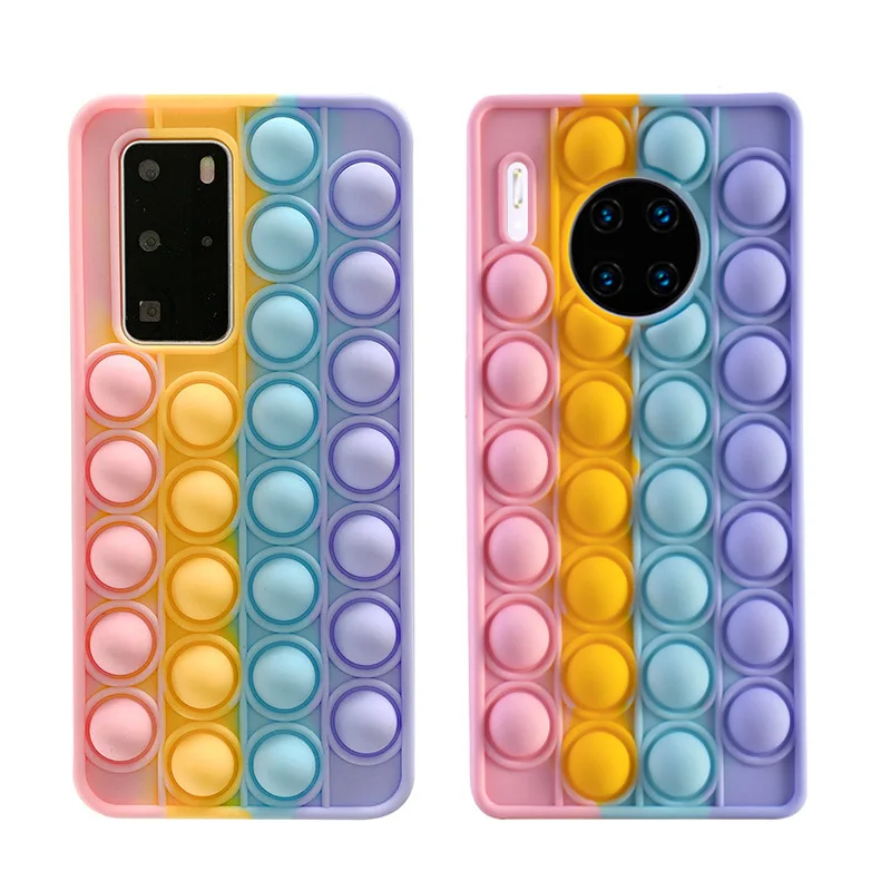 Relive Stress Case For Huawei P30 P40 Mate 30 40 Pro Nova 5T Pop Toys Push Bubble Cover For Honor 8X 9X 20 Pro 10 Lite 10i Case