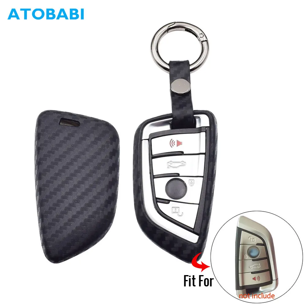 Чехол для автомобильного ключа из углеродного силикона BMW X3 X4 X5 X6 X1 1 2 Series Blade Smart