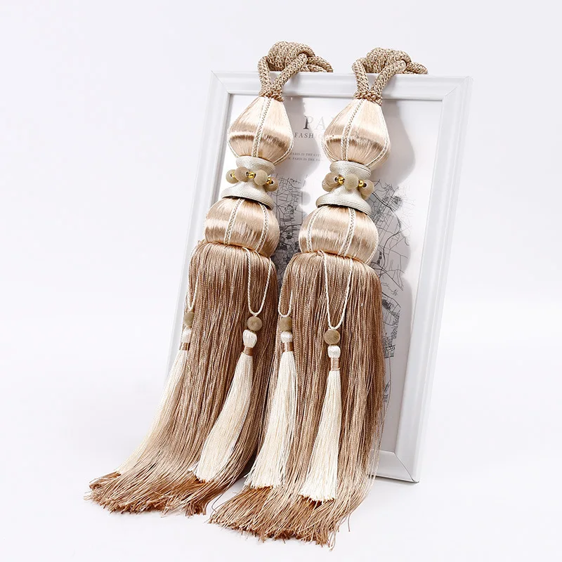 04 2 Pcs European Curtain Hanging Ball Curtains Tassels Curtain Tiebacks Bandages Brushes Curtain Accessories - Цвет: 04