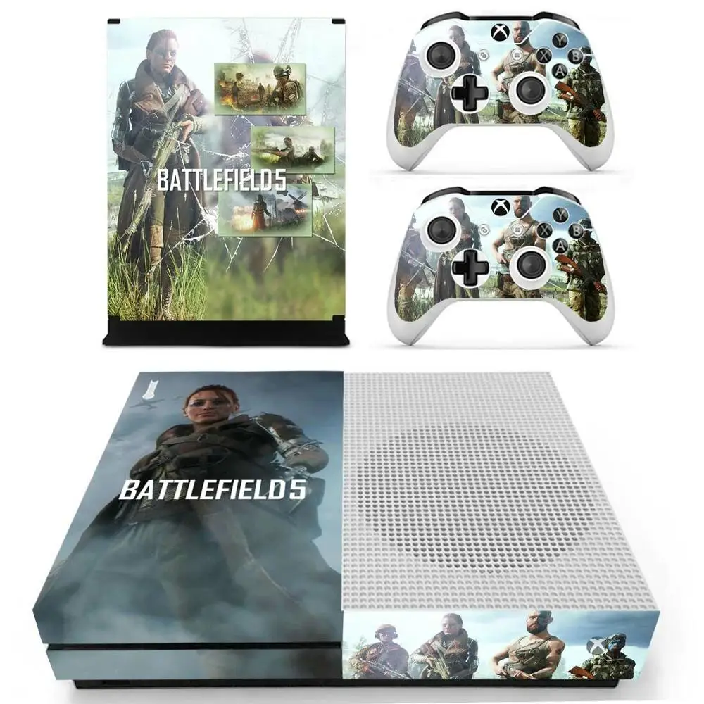 YS-xboxoneS-1431 Battlefield 5 наклейка s для Xbox One S виниловые наклейки для кожи Pegatina для Xbox one тонкая консоль и два контроллера шкуры - Цвет: YS-xboxoneS-1431