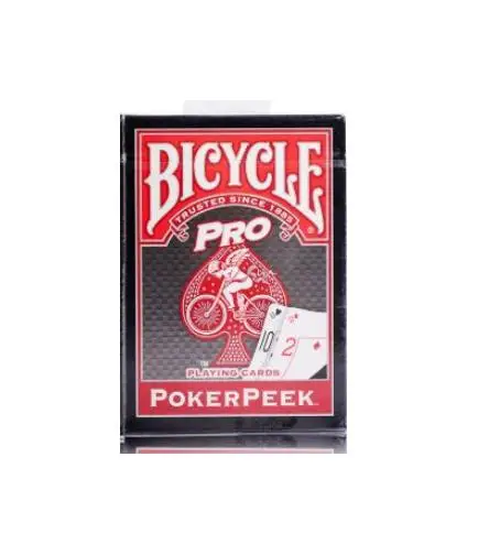 Велосипед Pro Poker Peek Index игральные карты синий/красный волшебные карты колода Покер Размер Запечатанный магические трюки реквизит для мага - Цвет: Red