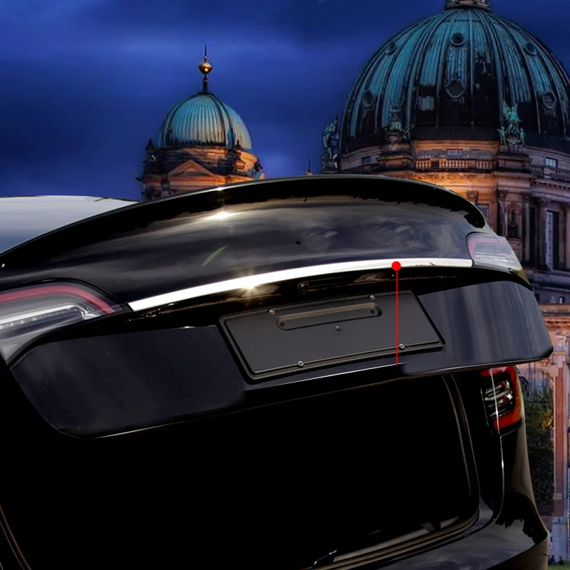Подходит для Tesla модель 3 стайлинга автомобилей нержавейка, хром автомобиля задний багажник украшение крышки Накладка 1 шт. авто аксессуары