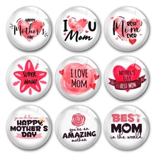 

Happy Mother's Day glass cabochon,Super mom Carnation Thanks mom Round photo glass cabochon demo flat back Making findings