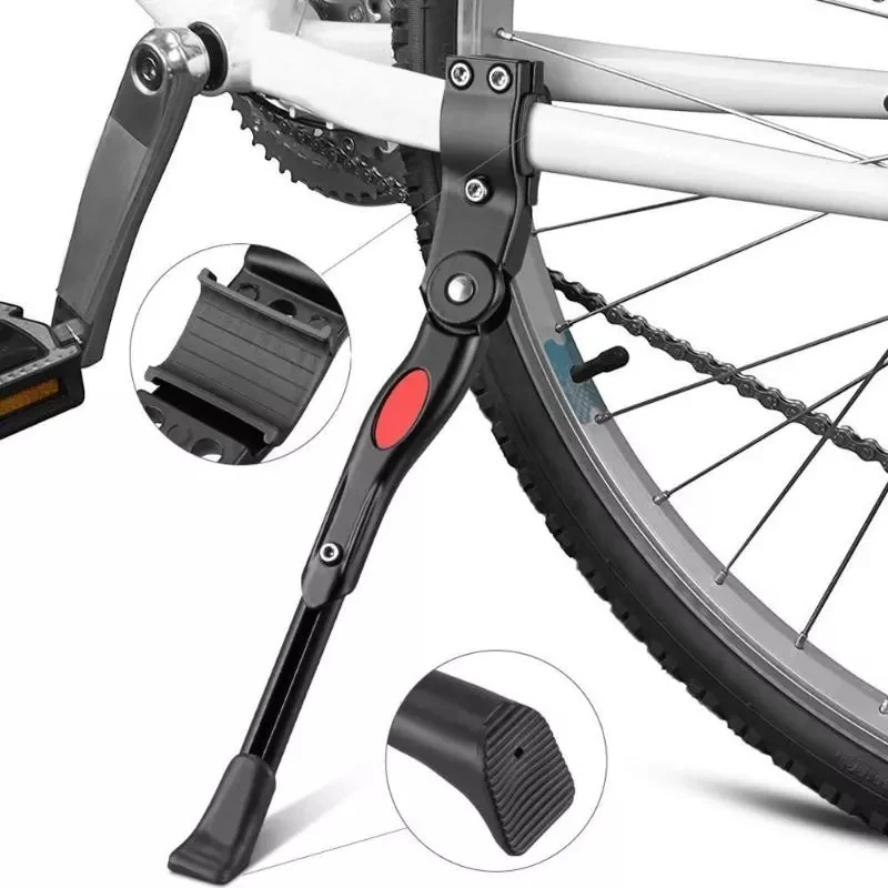 Black MTB Road Bike Side Kickstand Mountain Bicycle Adjustable Alloy Kick Stand 