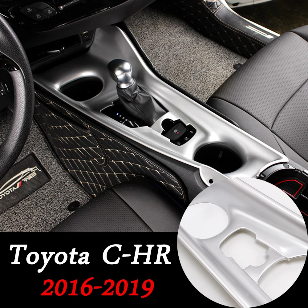 

Car Gear Shift Box Panel Cover For Toyota C-HR CHR C HR 2016 2017 2018 2019 Auto LHD Chrome Sticker Car Styling Accessories
