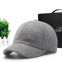 Fashion Adjustable Wool Blend Hat For Winter Outdoor Sports Warm Baseball Cap Adult Peaked Cap Hip Hop Hat