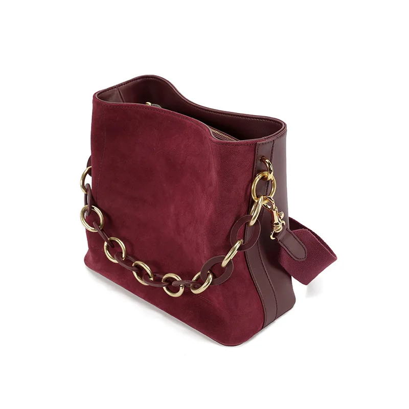 

Women Fashion Genuine Leather Large Capacity Concise Handbag Personality Chain Shipping Shoulder Tote Bag
