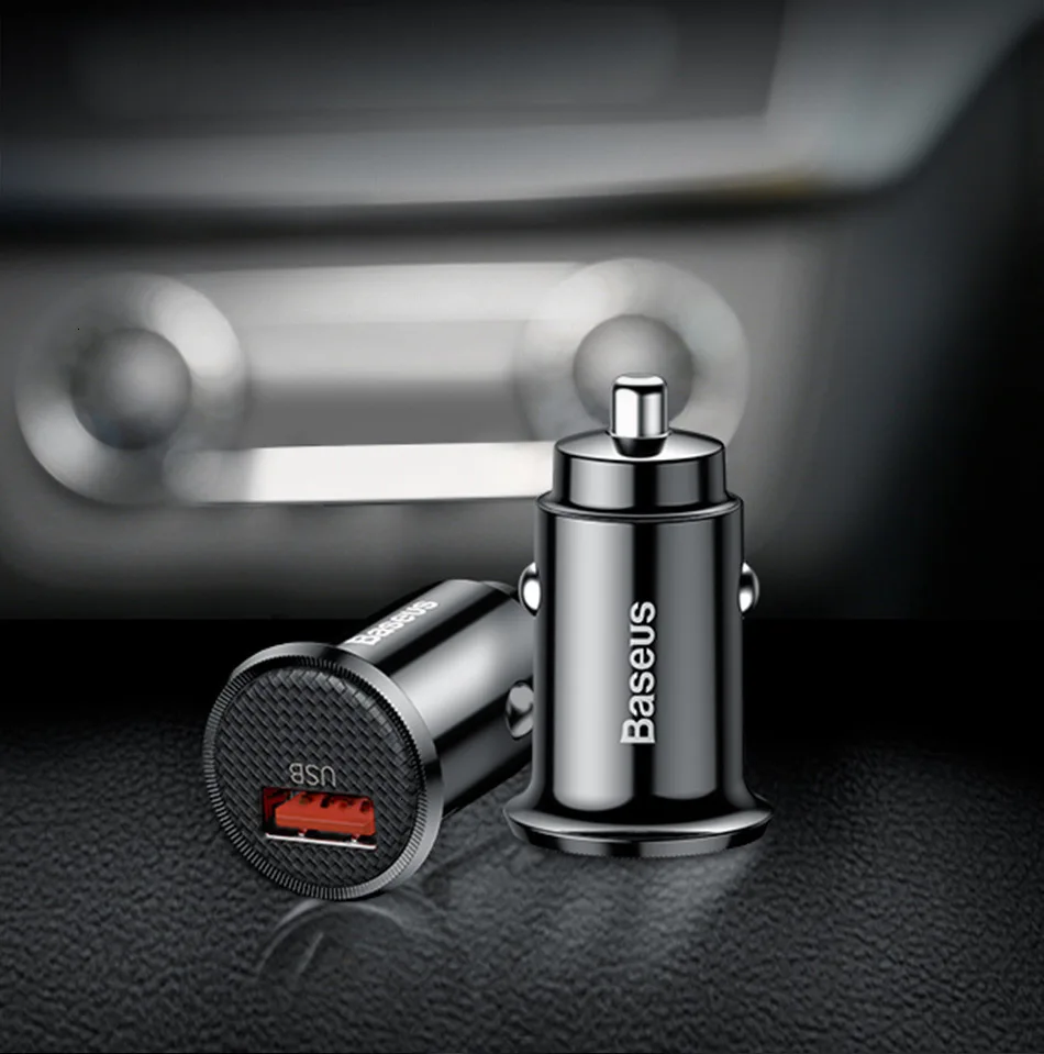 Baseus mi ni USB Автомобильное зарядное устройство Quick Charge 3,0 Автомобильное зарядное устройство для iPhone samsung Xiaomi mi QC3.0 QC Быстрая Мобильная Автомобильная зарядка