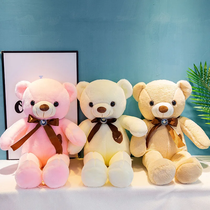 

New Style Colorful Shining Bear Holding Heart Plush Toy Teddy Bear Large Size Doll Send Valentine's Day Gift Birthday Gift