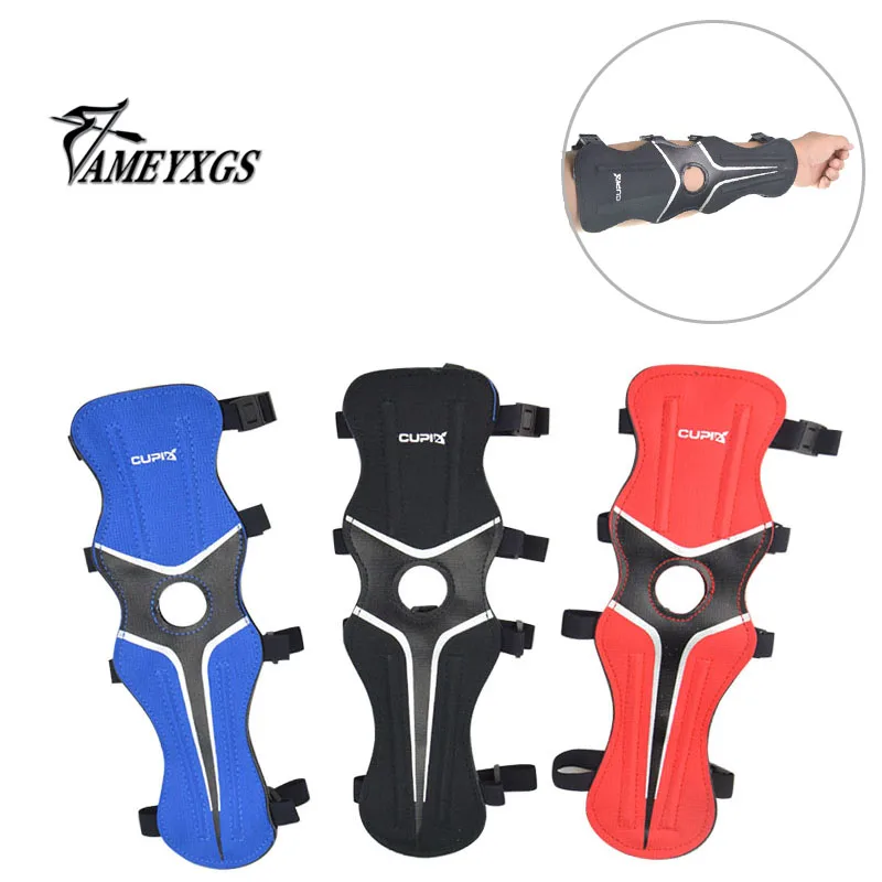 1 Set Archery Armband Nylon Black/Blue/Red Strong Thick Shooting