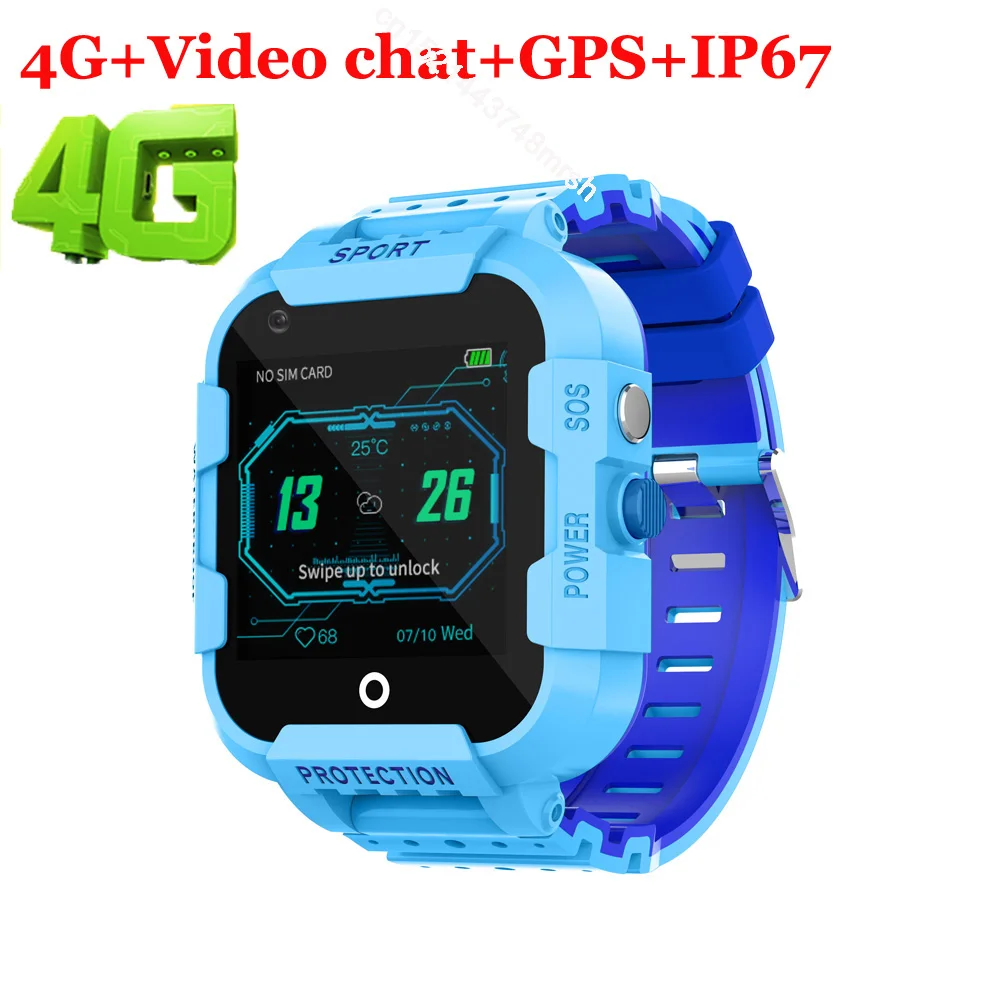 blue DF39 Детские умные часы 4G gps Smartwatch Wifi трекер сенсорный экран SOS SIM телефон видео звонок водонепроницаемые детские часы с камерой - Цвет: blue