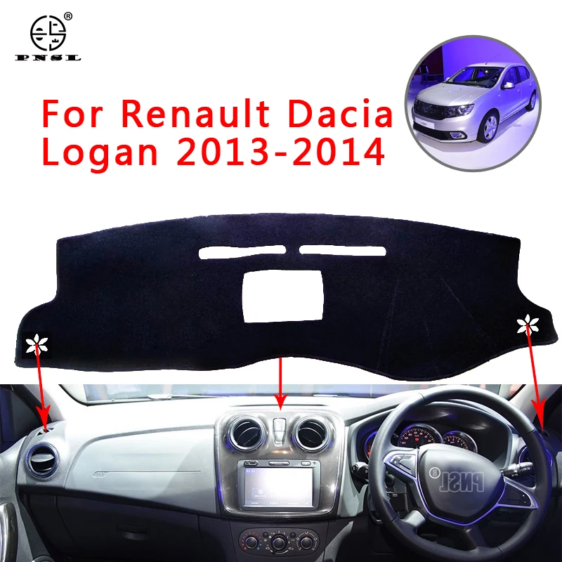 PNSL Car Dashboard Cover Dash Mat Dash Pad Carpet For Renault Dacia Logan 2013- Sun block anti- slip anti- uv keep warm