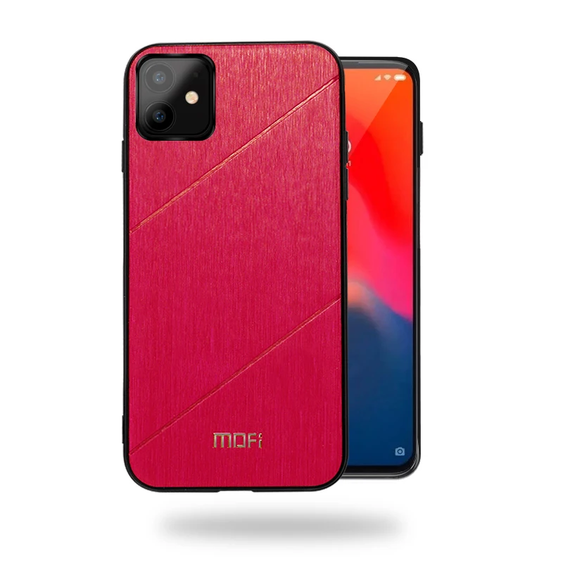 red Чехол для iPhone 11 Pro, противоударный чехол из искусственной кожи MOFi, чехол для apple iPhone11 Pro Max, роскошный силиконовый чехол s - Цвет: red