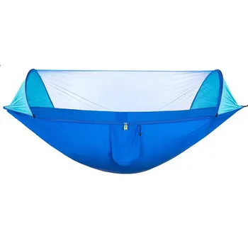 

Nylon Automatic Speed Open Camping Outdoor Mosquito Net Hammock Indoor Swing Iron Polyester Mesh Parachute Cloth