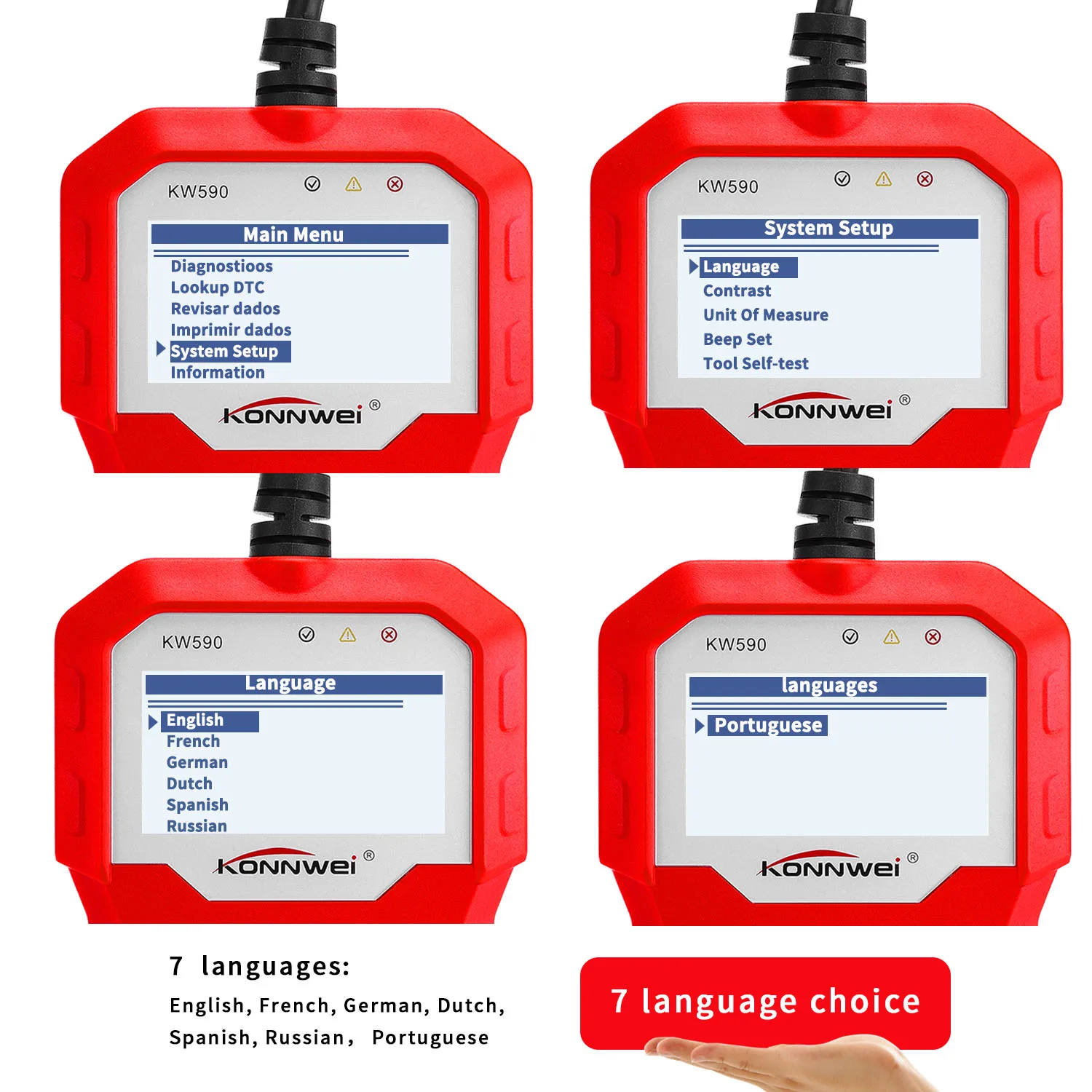 KONNWEI KW590 диагностические инструменты Bluetooth Obd2 Автомобильный сканер ISO 9141 считыватель кодов J1850 сканирующий инструмент автомобильный Obd диагностический инструмент