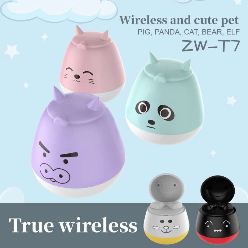 Милый Кот Наушники-вкладыши TWS с Беспроводной наушники Bluetooth 5 0 гарнитура Macaron