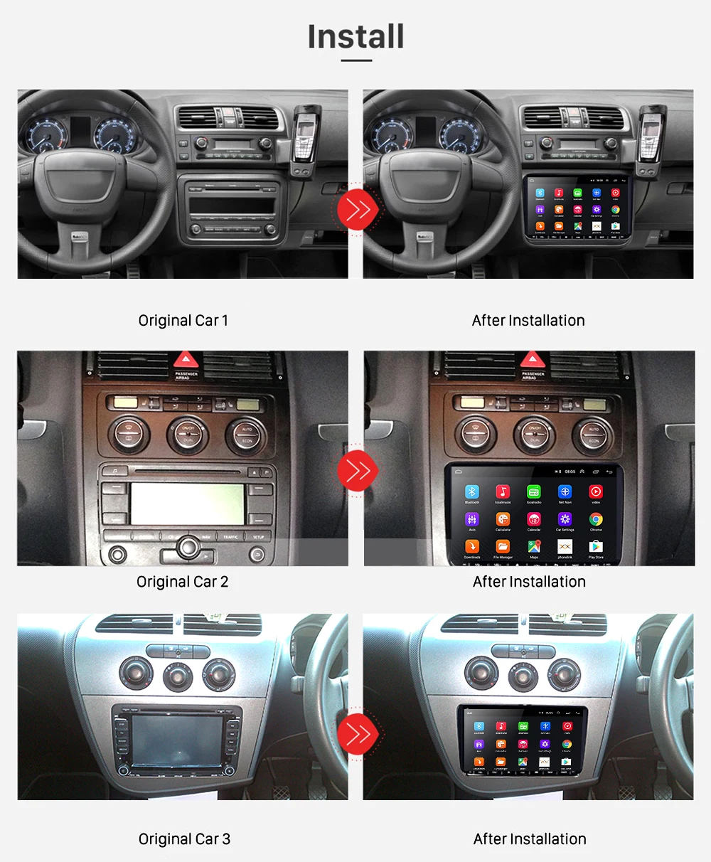 Podofo 2 Din Android 8 1 Автомагнитола 2din GPS Автомобильный мультимедийный плеер для VW Golf