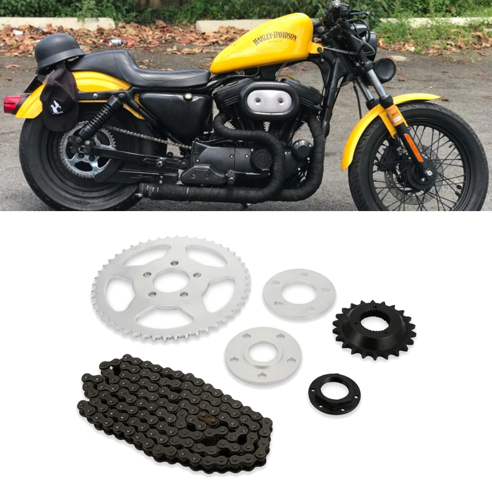 Chain Drive Transmission Sprocket Conversion Kit For 2000-UP Harley Sportster 72 48 Iron Roadster 883 1200 XL