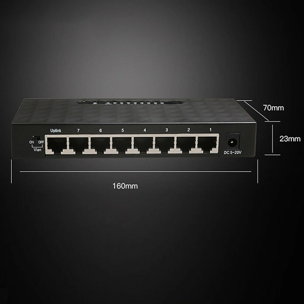 8 Порты Gigabit Ethernet 10/100/1000 Мбит сетевой коммутатор Gigabit Lan Hub адаптер Пластик Корпус черный коммутатор Ethernet