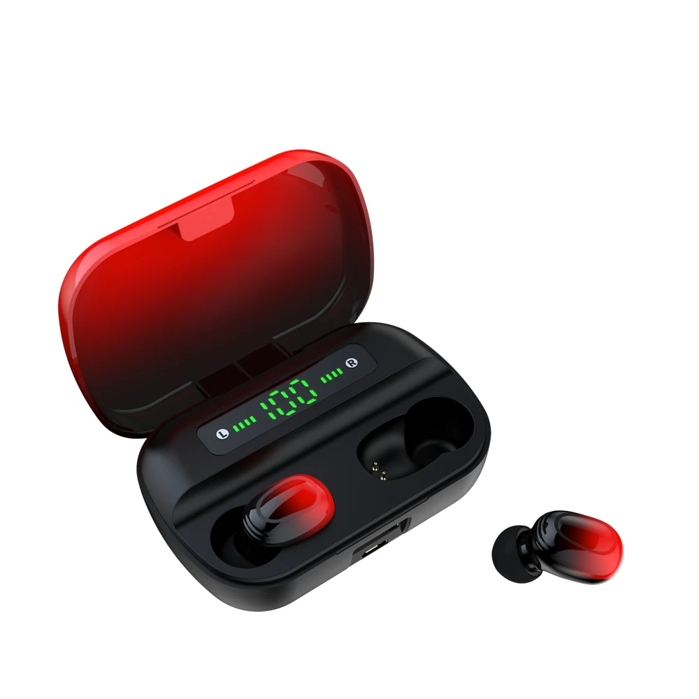 Tws Bluetooth 5,0 гарнитура беспроводные наушники градиентный цвет сенсорное управление спортивные музыкальные наушники с 1500 мАч светодиодный внешний аккумулятор