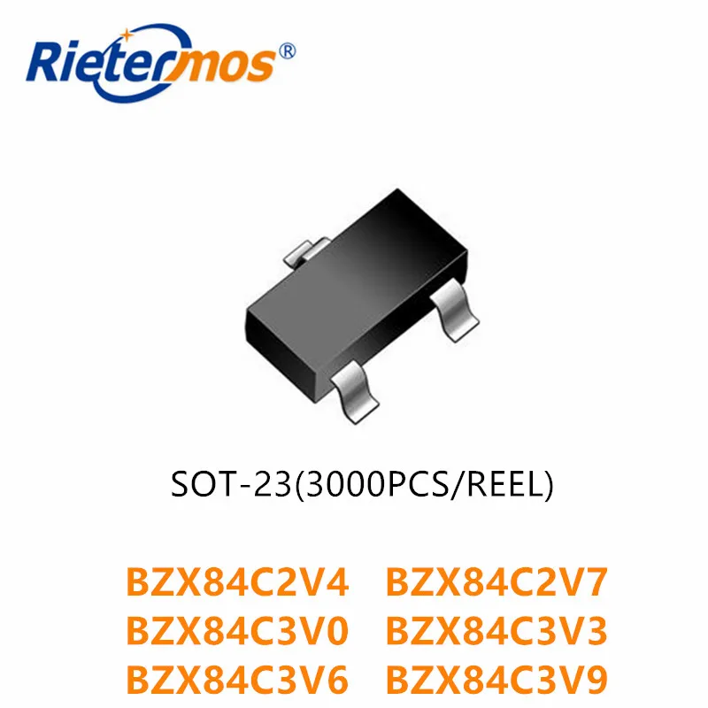 3000 шт. BZX84C2V4 BZX84C2V7 BZX84C3V0 BZX84C3V3 BZX84C3V6 BZX84C3V9 SOT23 | Электроника