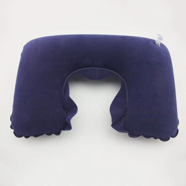 1pc U-Shape Inflatable Pillow Cushion  For Airplan Travel Home Comfortable  Soft Sleep Pillow Accessories 6