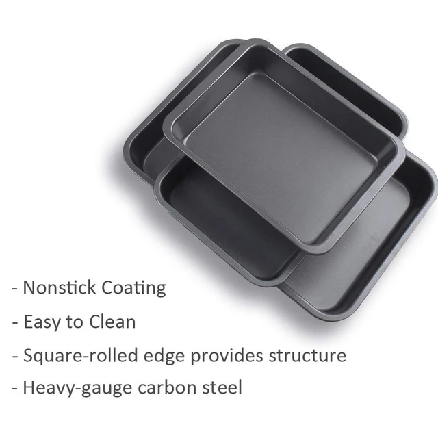 9/11/12inch Non-Stick Rectangle Baking Pan Stainless Steel Roaster Oven  Baking Pan Cookie Sheet Mini Muffin Cupcakes Trays